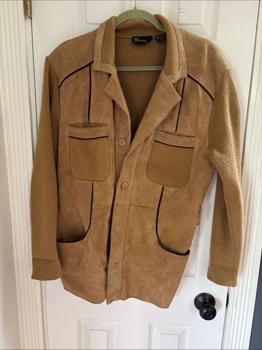 Vintage Tan Suede & Knit Field Jacket